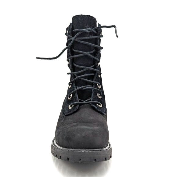 Timberland Authentic Women Waterproof Fleece Fold Down Boot Black Leather US 6.5 - Picture 4 of 15